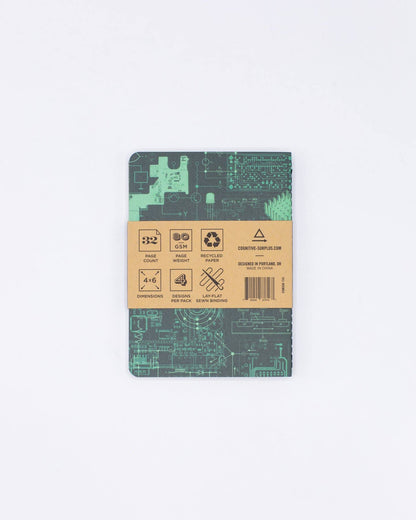 Engineering Plate 3 Pocket Notebooks 4 Pack
