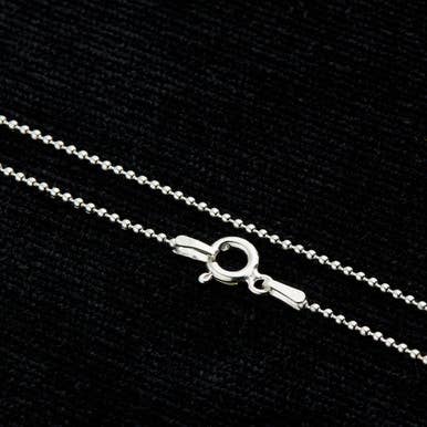 1.2mm Round Bead Sterling Silver Chain