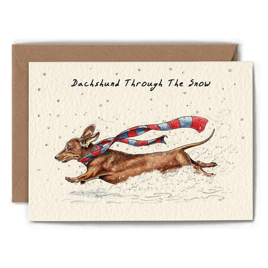 Dachshund Through The Snow Card