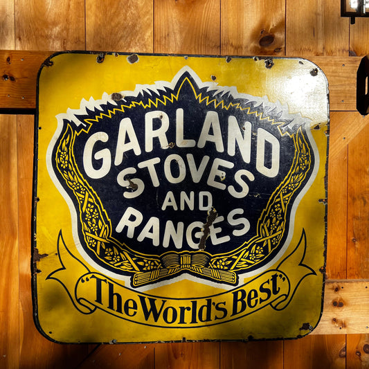 Rare Garland Stoves and Ranges Sign SSP 38” x 38” Porcelain Vintage Advertising The World’s Best Parlor Stove