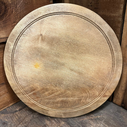 Carved Wooden Round Bread Board Plain