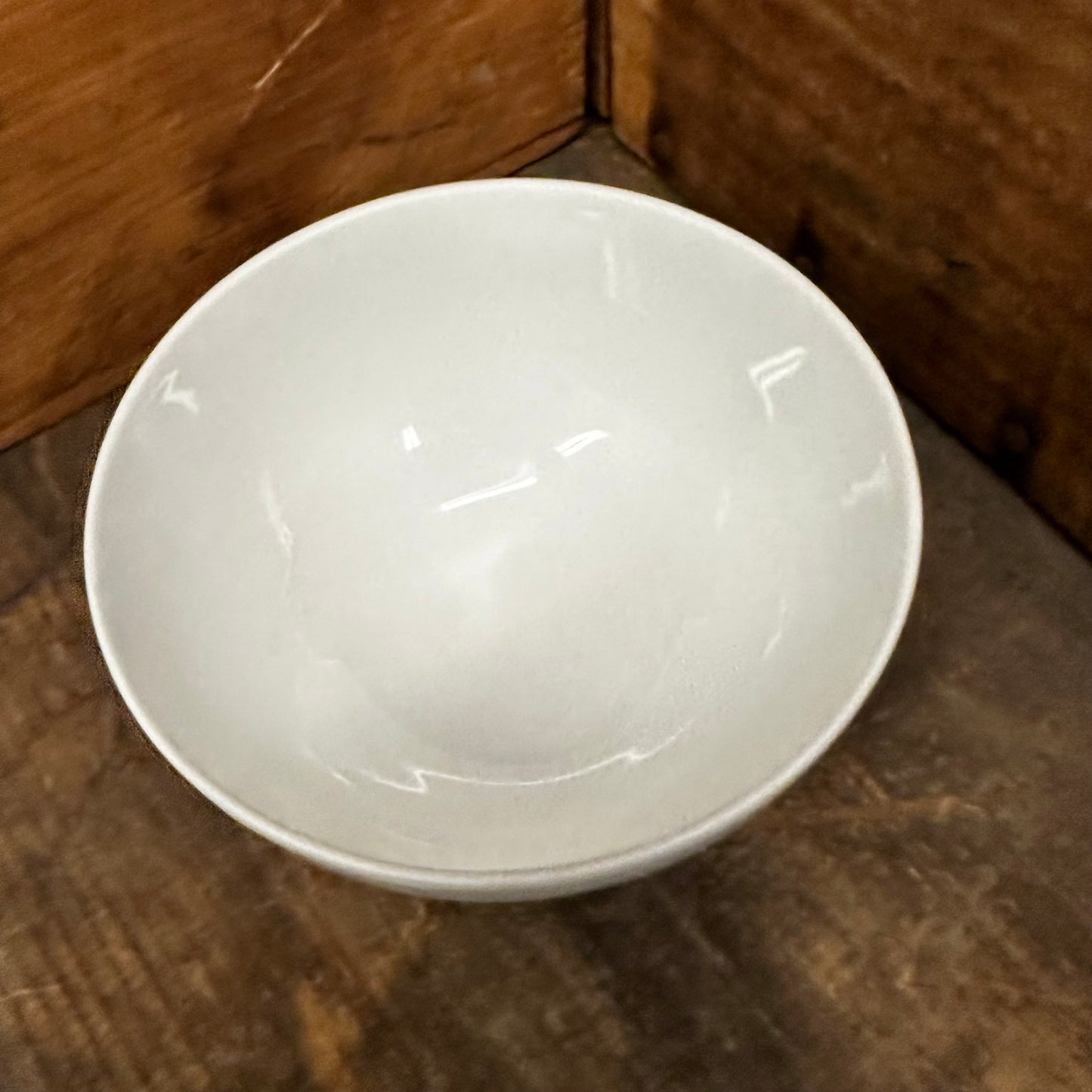 White Café au Lait Bowls Simple Fluted French 1035 1036