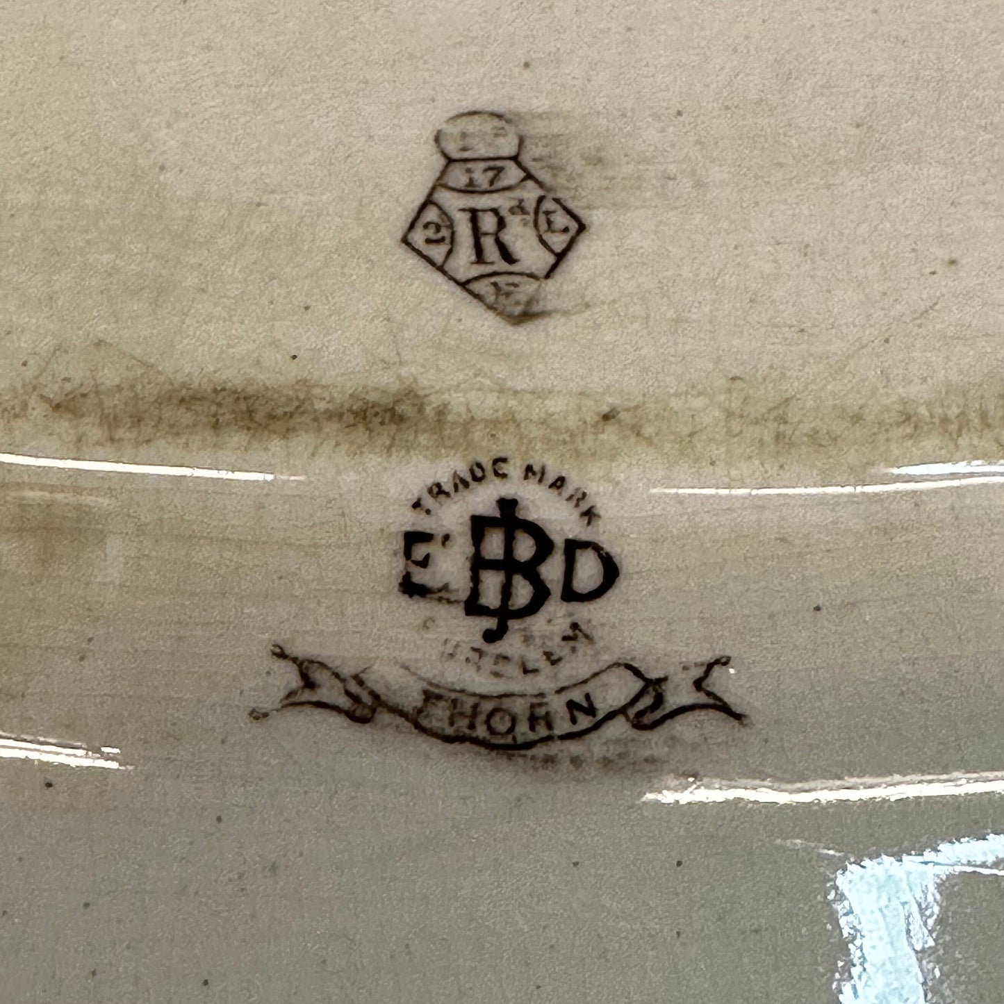 Brown Transferware Platter EJD Bodley Thorn Pattern 1882 Ironstone 1049