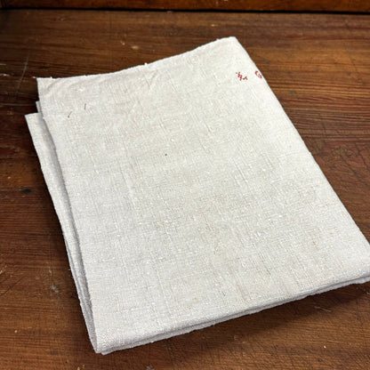 French Vintage Torchon Tea Towel Napkin Red Ticking Stripe LG Monogram 1094