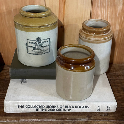 Antique Frank Cooper Rare 5 Pound Brown Top Jar Pot Crock Marmalade English Advertising